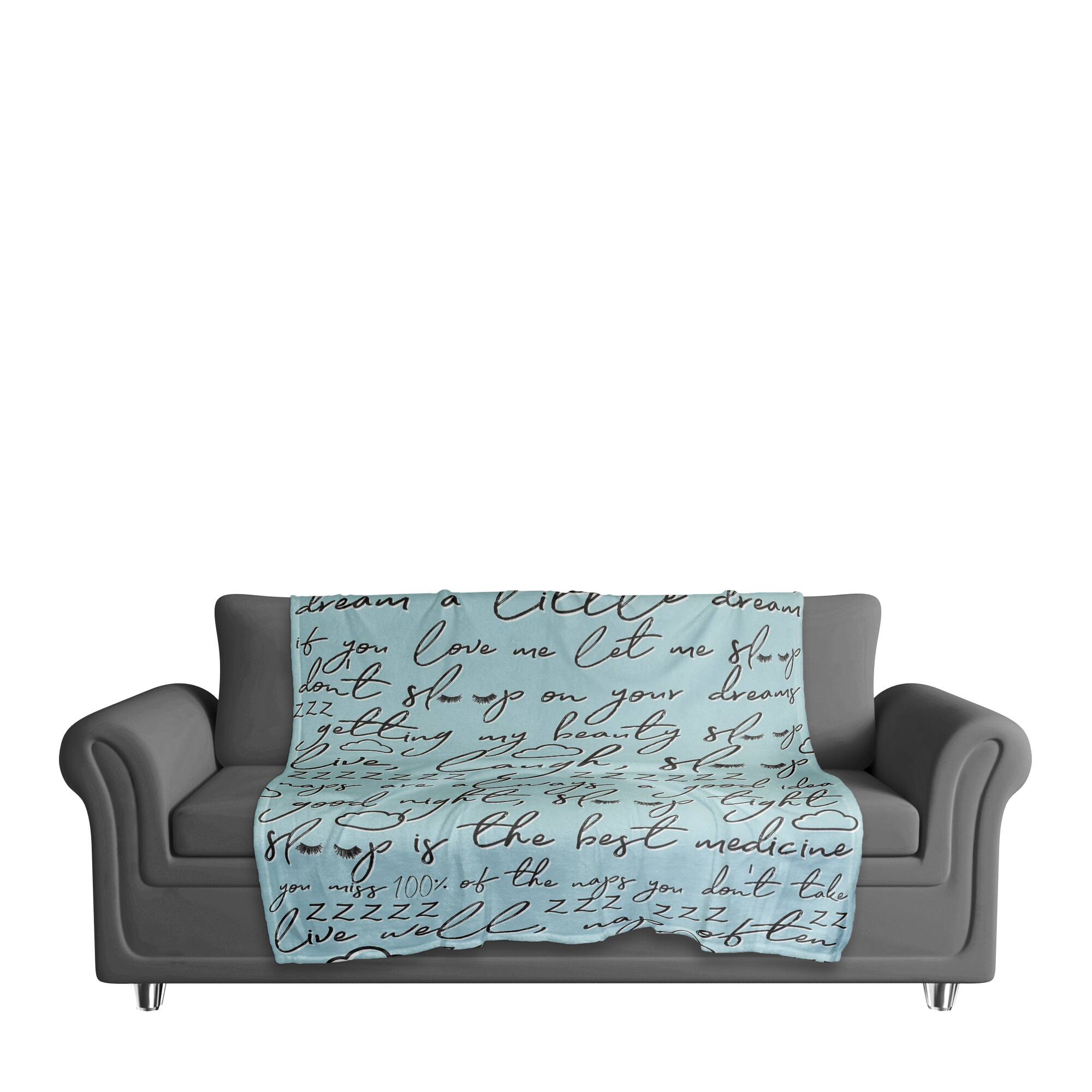 Blue Sleep Fleece Throw Blanket